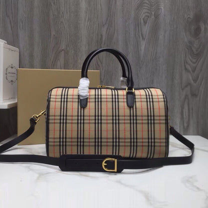 BB Small 1983 Check LiNike Bowling Bag Black/Brown For Women, Women’s Bags 9.1in/23cm