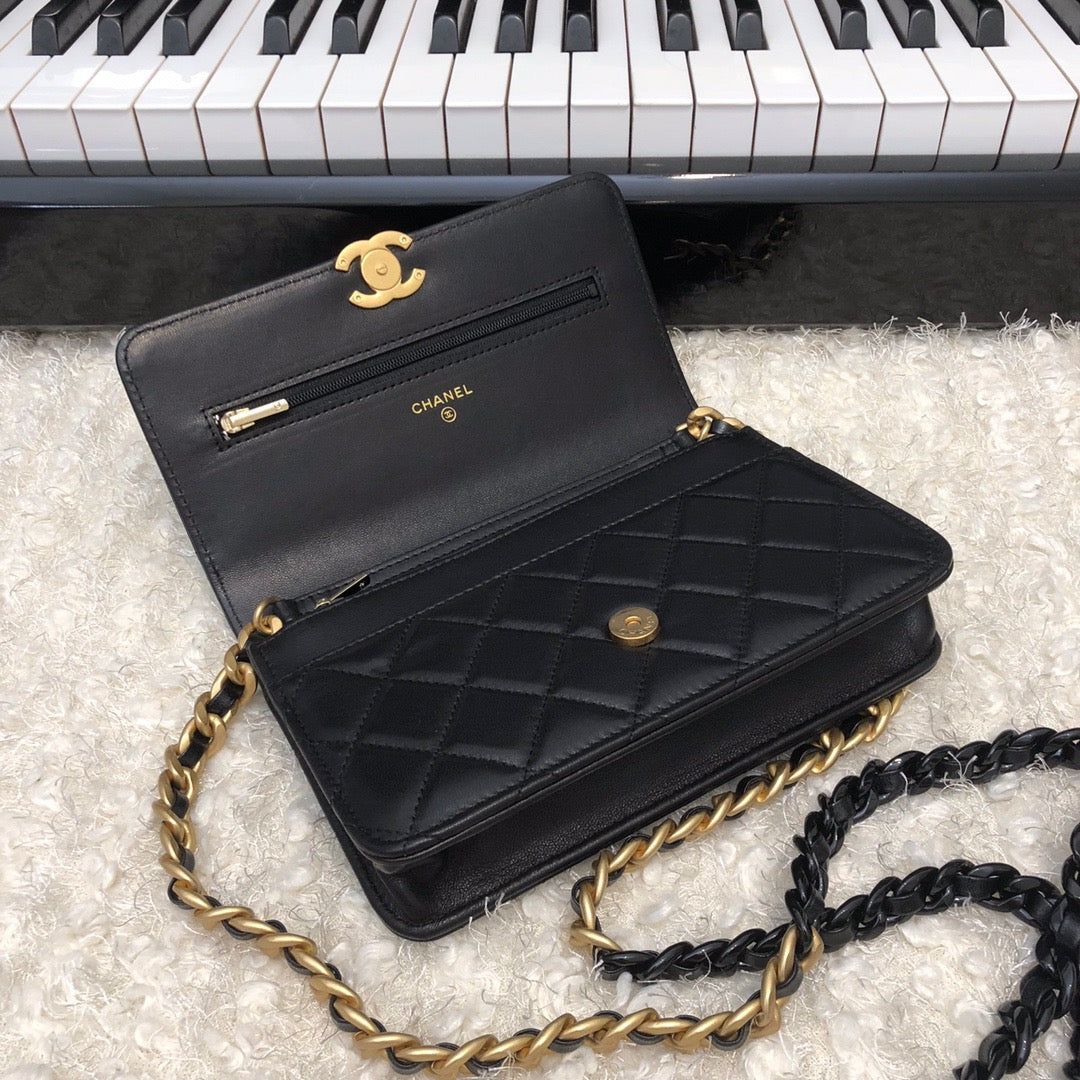 ChanelOriginal Small Classic Flap Bag Gold Hardware Black For Women, Women&#8217;s Handbags, Shoulder Bags 7.5in/19cm AP33814