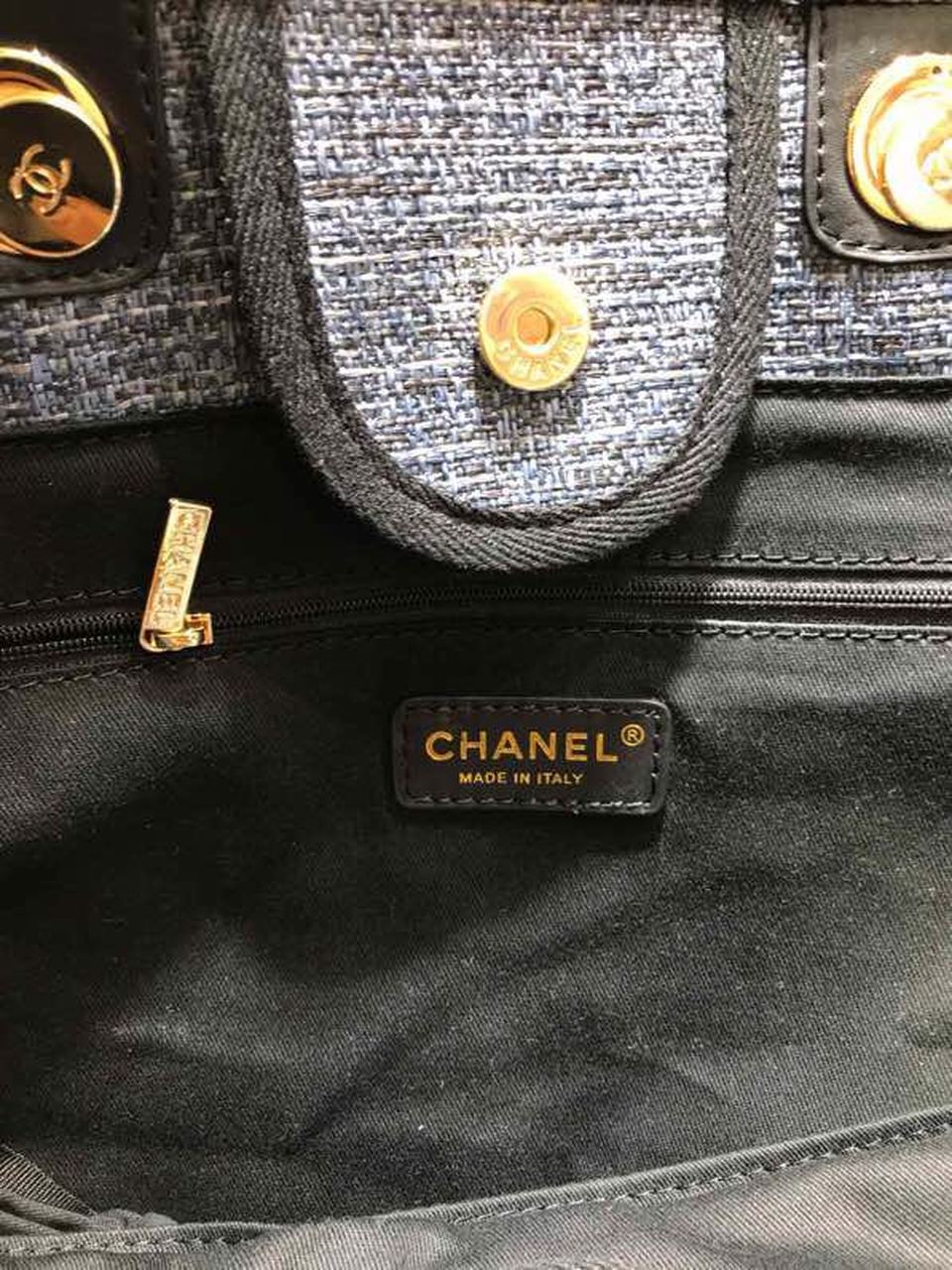 Chanel Deauville Tote 38cm Black/Dark For Women A66941