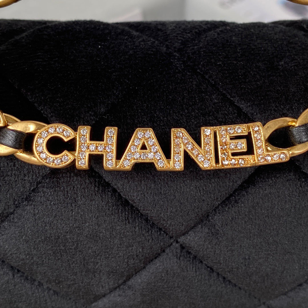 Chanel Flap Bag Gold Hardware Black For Women, Women&#8217;s Handbags, Shoulder Bags 9.4in/24cm AS3451