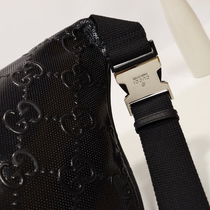 gg Embossed Belt Bag Black For Men 11in/28cm 645093 1W3CN 1000