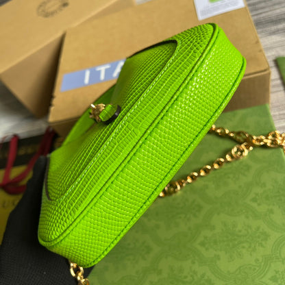 gg Jackie 1961 Lizard Mini Bag Yellow For Women, Women&#8217;s Bags 7.5in/19cm gg ‎