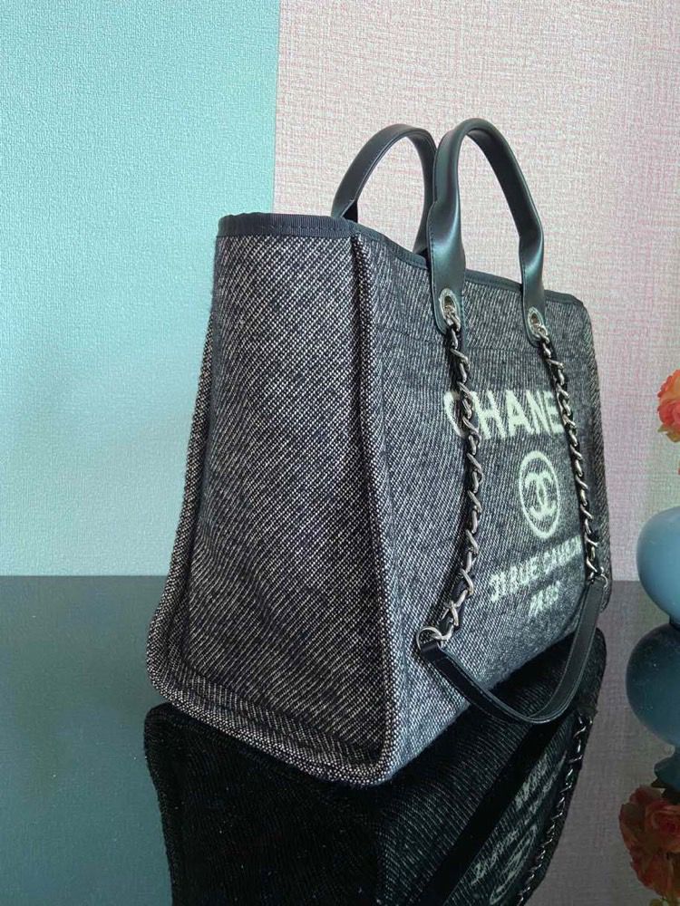 ChanelLarge Shopping Tote Bag Grey For Women, Women&#8217;s Handbag, Shoulder Bags 15in/38cm