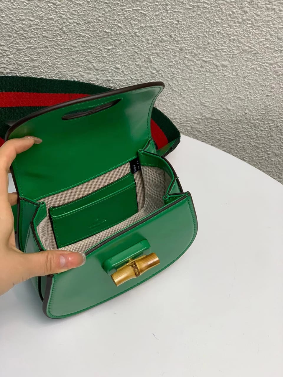 gg Bamboo 1947 Small Top Handle Bag Green  For Women 8.3in/21cm gg 675797 10ODT 3384