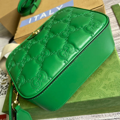 gg Matelasse Shoulder Bag Green For Women, Women&#8217;s Bags 8.5in/22cm gg 702234 UM8HG 3389