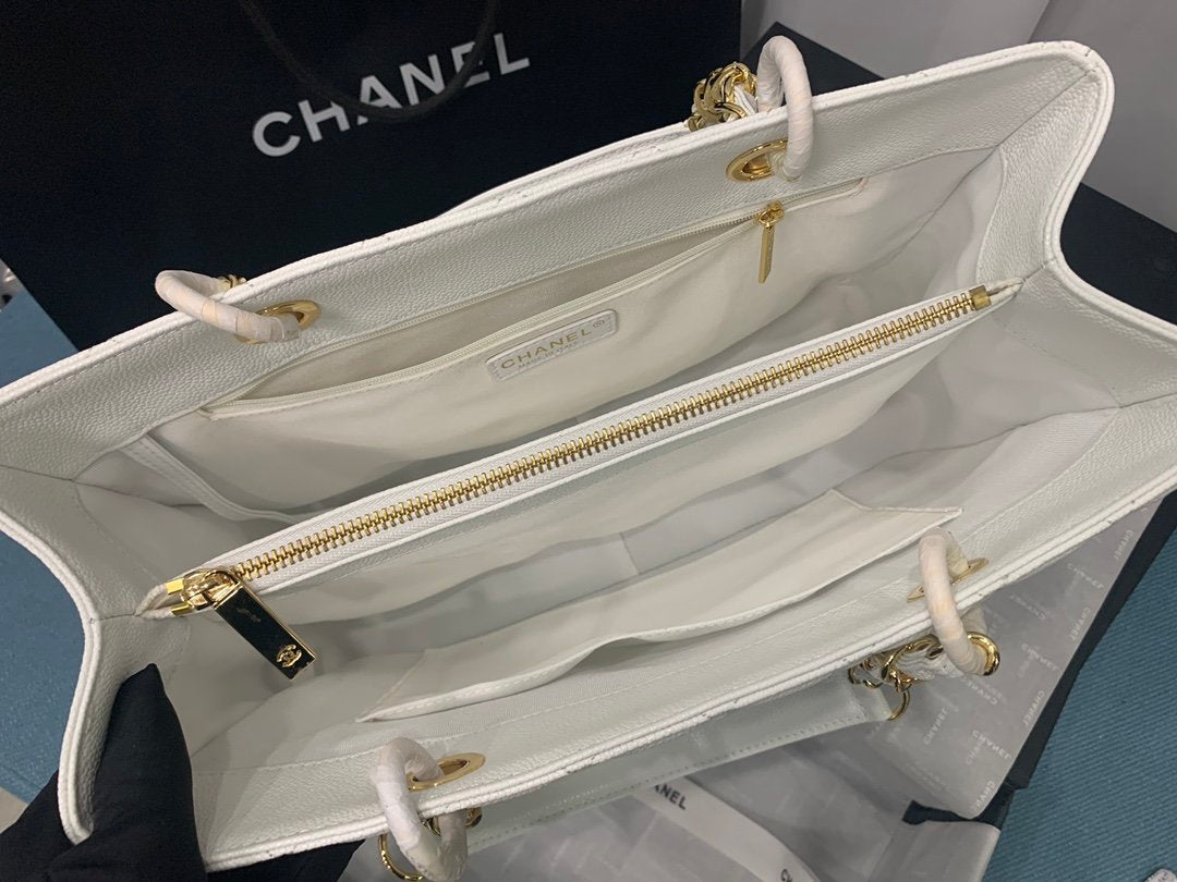 ChanelTote Bag Spring Collection Gold Hardware White For Women 13in/33cm