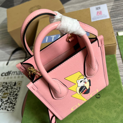 gg Bananya Print Mini Tote Bag Pink For Women, Women&#8217;s Bags 7.9in/20cm gg 671623 U5XAG 5964