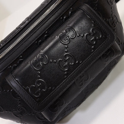 gg Embossed Belt Bag Black For Men 11in/28cm 645093 1W3CN 1000