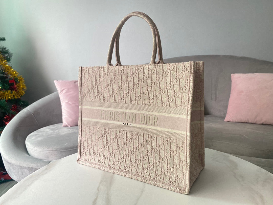 Book Toile De Jouy Christian Dior Shopper DI Large Book Tote Pink