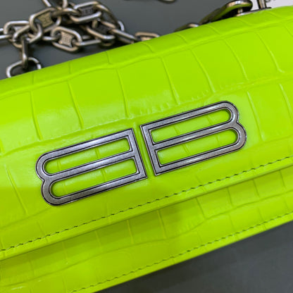 Balen Gossip Small On Chain Shoulder Bag Green Neon, For Women,  Bags 7.4in/19cm