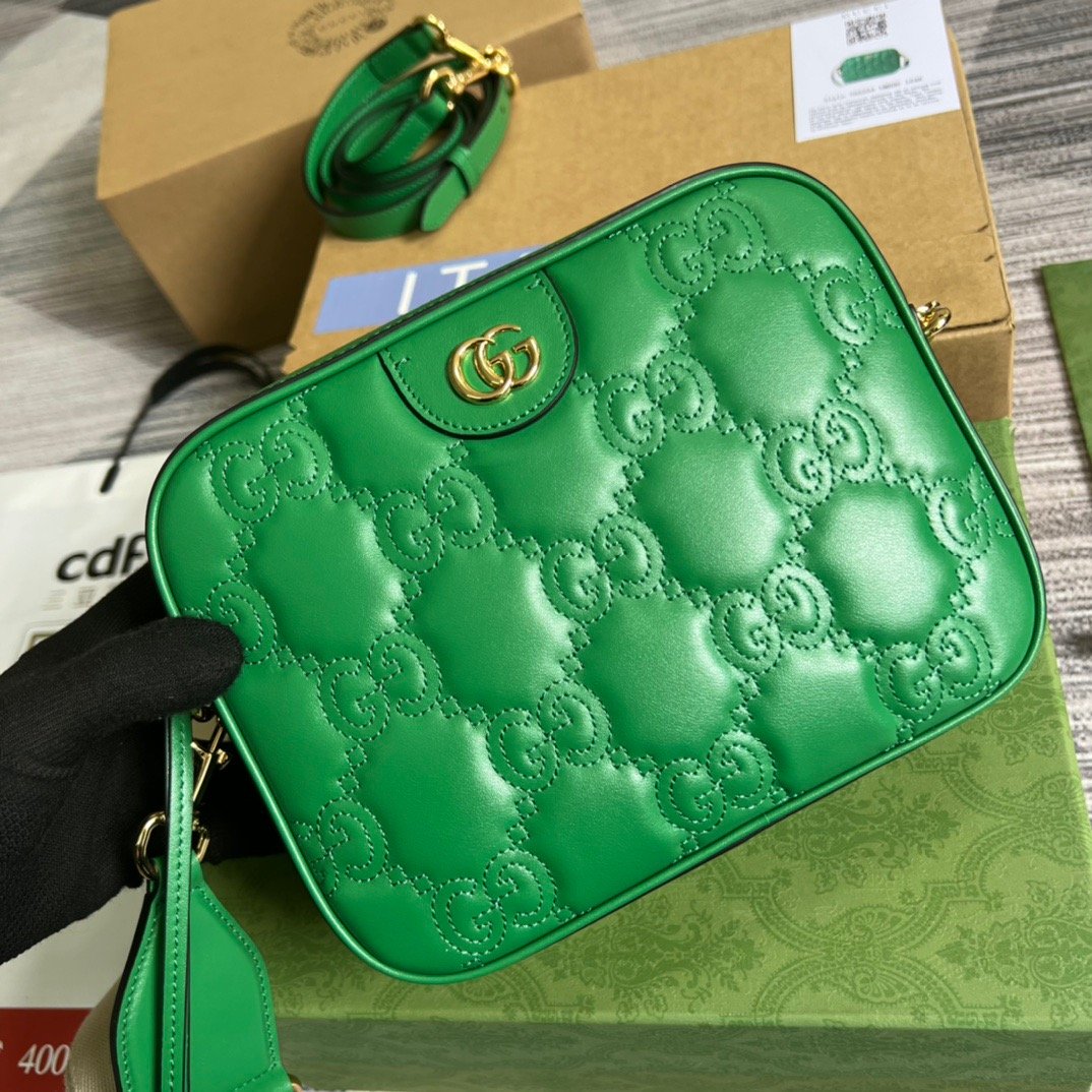 gg Matelasse Shoulder Bag Green For Women, Women&#8217;s Bags 8.5in/22cm gg 702234 UM8HG 3389