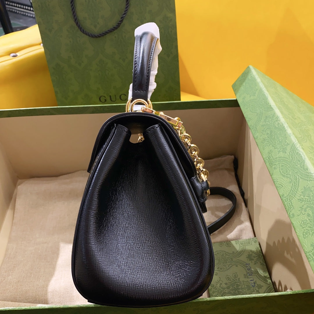 gg Horsebit 1955 Mini Bag Black For Women, Women&#8217;s Bags 8.7in/22cm gg 703848 AAA7G 1000