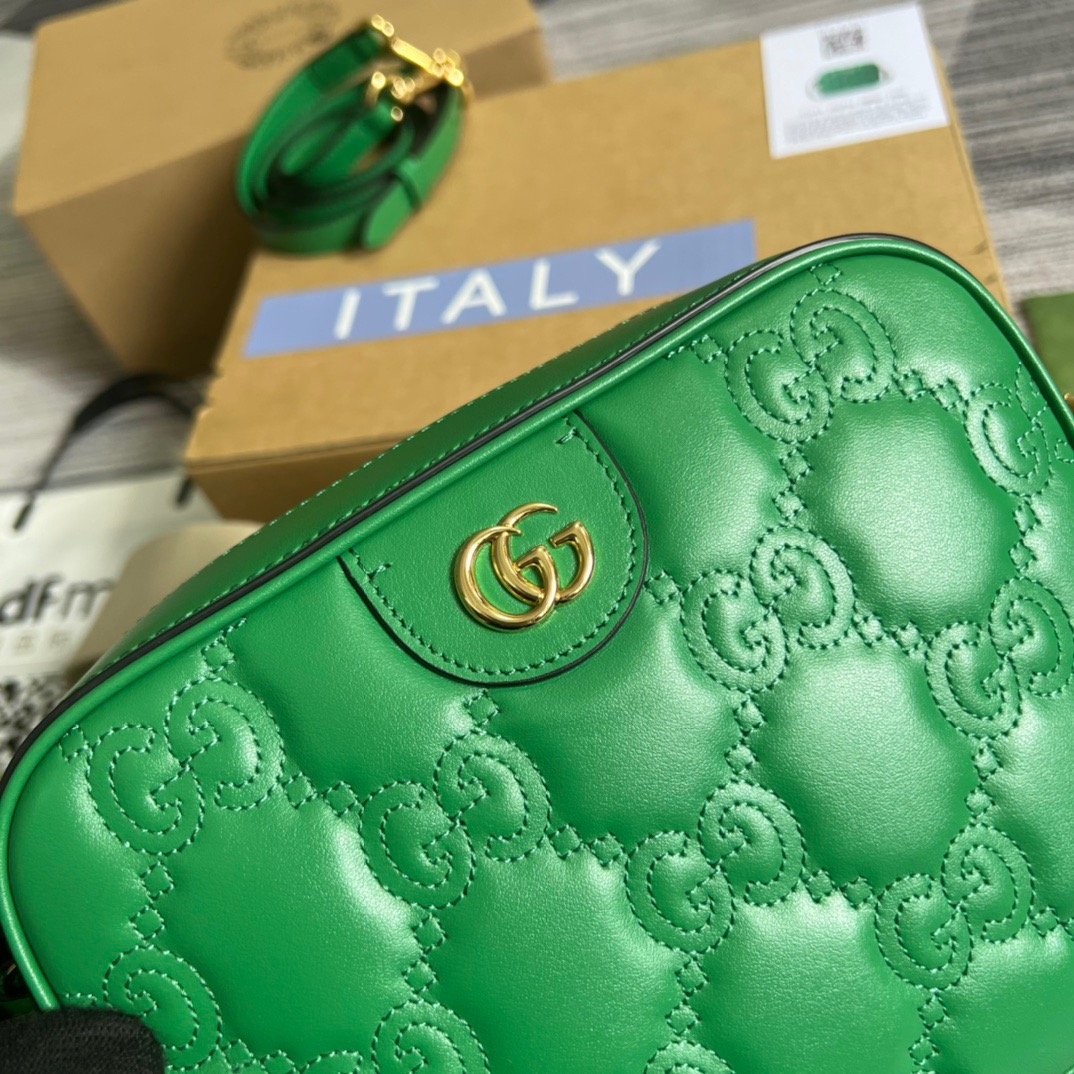 gg Matelasse Shoulder Bag Green For Women, Women&#8217;s Bags 8.5in/22cm gg 702234 UM8HG 3389