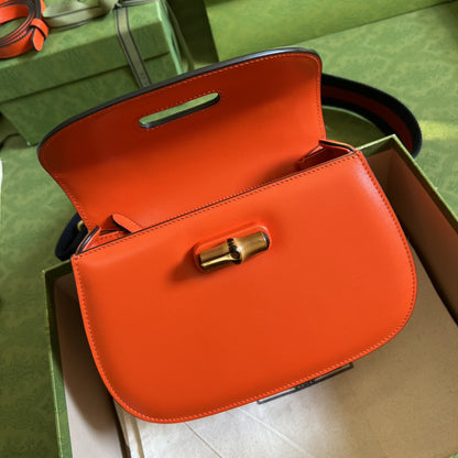 gg Bamboo 1947 Small Top Handle Bag Orange  For Women 8.3in/21cm ‎gg 675797 10ODT 7768