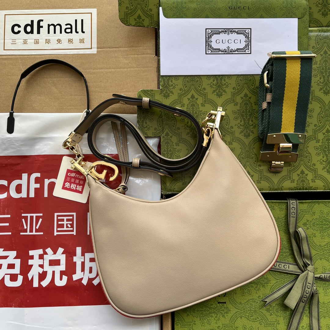 gg Atache Small Shoulder Bag Beige For Women, Women&#8217;s Bags 9in/23cm gg 699409 UXWBG 9360