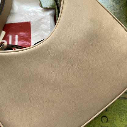 gg Atache Small Shoulder Bag Beige For Women, Women&#8217;s Bags 9in/23cm gg 699409 UXWBG 9360