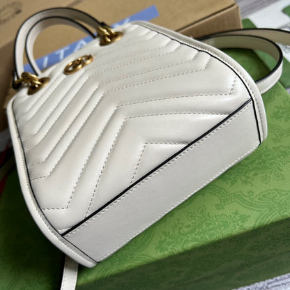 gg Marmont Matelasse Mini Bag White For Women, Women&#8217;s Bags 7.5in/19cm gg ‎696123 DTDHT 9022