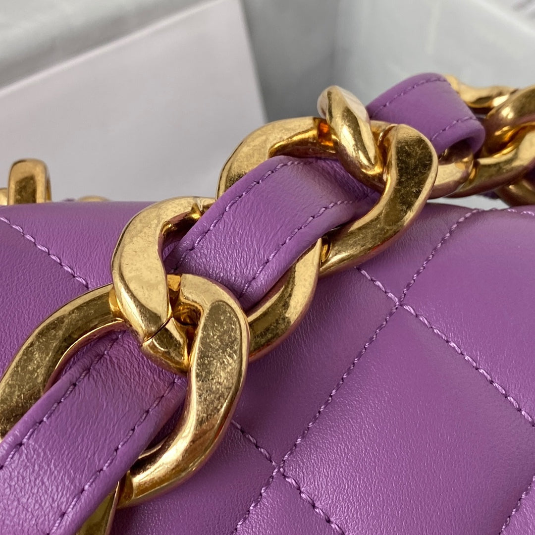 ChanelMini Flap Bag Purple For Women, Women&#8217;s Bags Shoulder And Crossbody Bags 6.6in/17cm AS3213