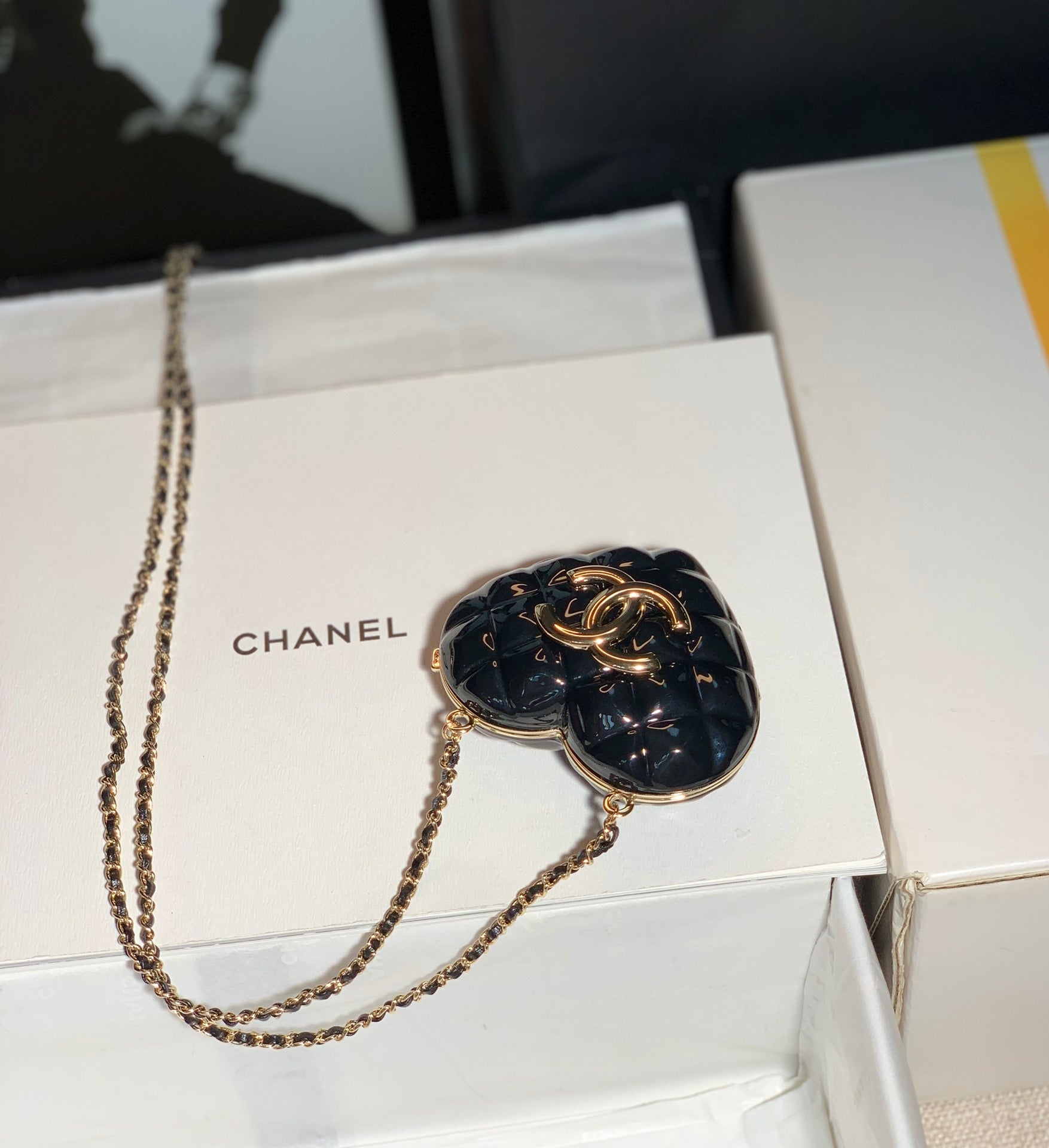 ChanelLong Necklace Bag Black For Women, Women&#8217;s Bags 3in/7.6cm