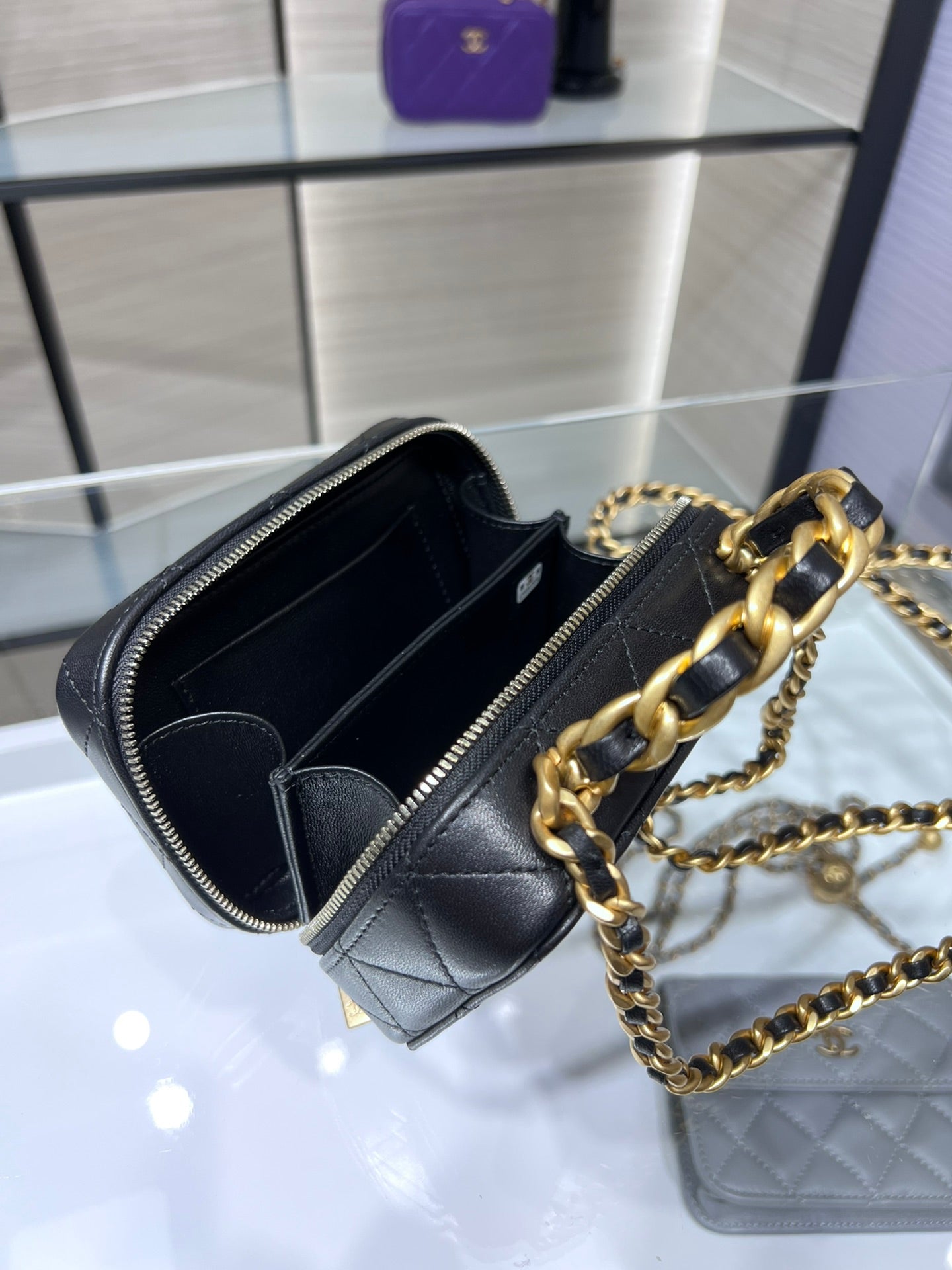 ChanelVanity With Chain Black Bag For Women 9cm/3.5in AP2920 B08811 94305