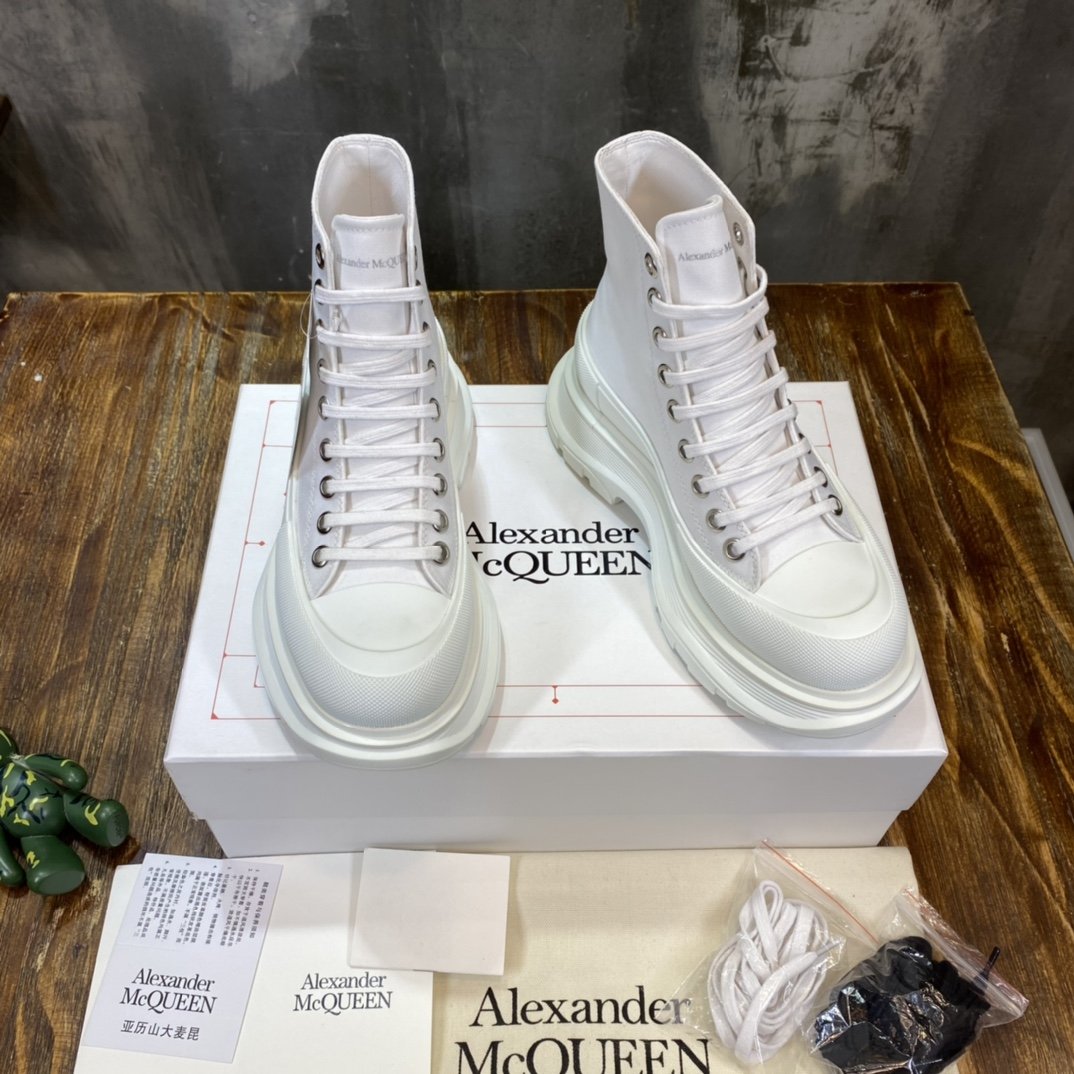 Alexander McQueen Tread Slick Boot Cotton White For Men 604254W4MV29000