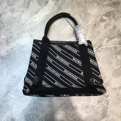 Balen Navy Small Cabas Tote Bag In Black, For Women,  Bags 18.5in/47cm