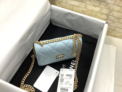 ChanelSpring And Summer 22C Turquoise For Women, Women&#8217;s Bags 6.1in/15.5cm