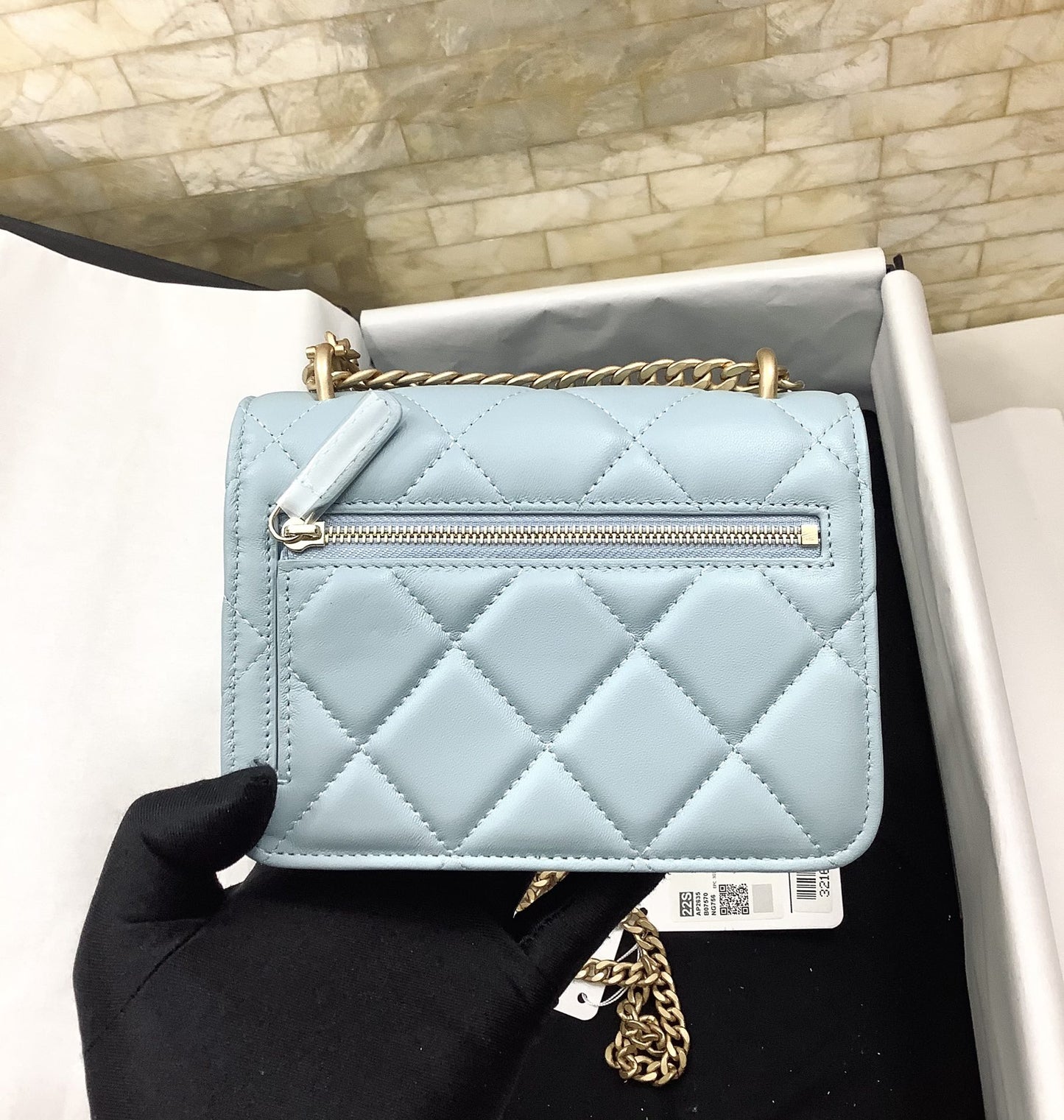 ChanelSpring And Summer 22C Turquoise For Women, Women&#8217;s Bags 6.1in/15.5cm